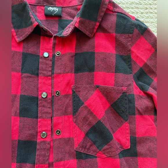 Amy & Ivy Red Plaid Shirt Size S - Picture 5 of 9